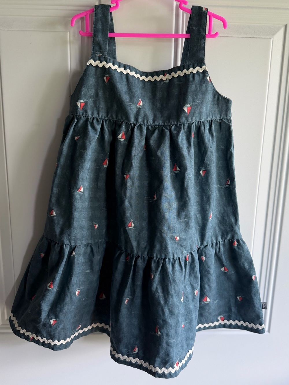 Navy Sailboat Tiered Sundress 5T
